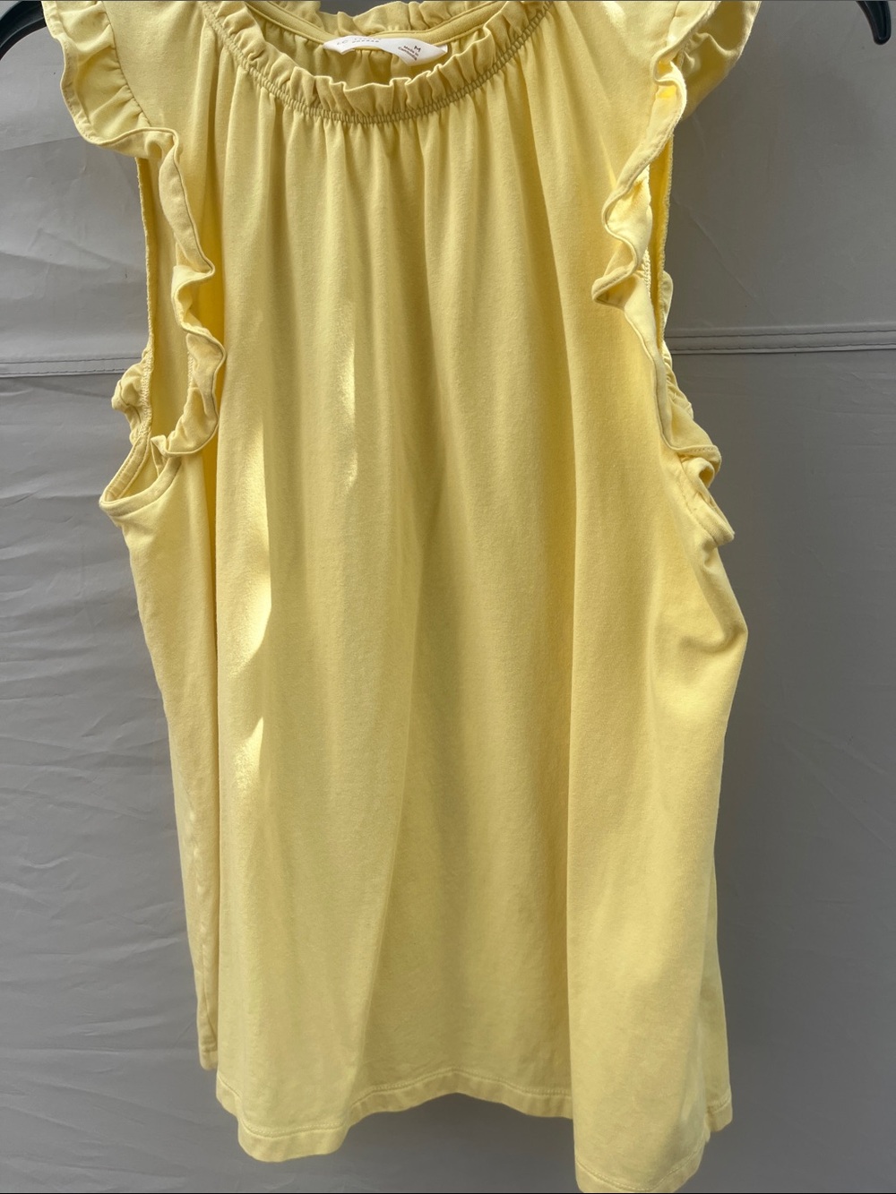 LC Lauren Conrad Light Yellow Ruffle Sleeve Tank - Picture 5 of 9